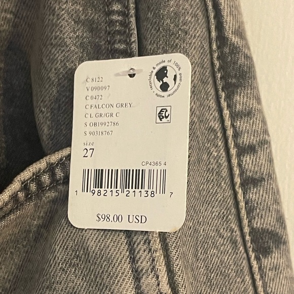 Free People Good Luck Mid Rise Barrel Jeans Falcon Grey - Picture 4 of 11